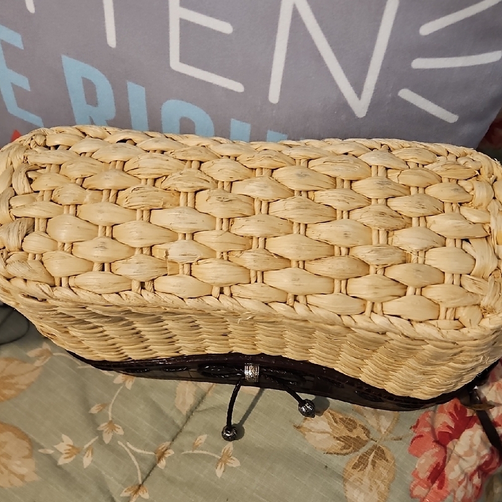 Brighton Tan and Brown Woven Shoulder Bag - Picture 3 of 9